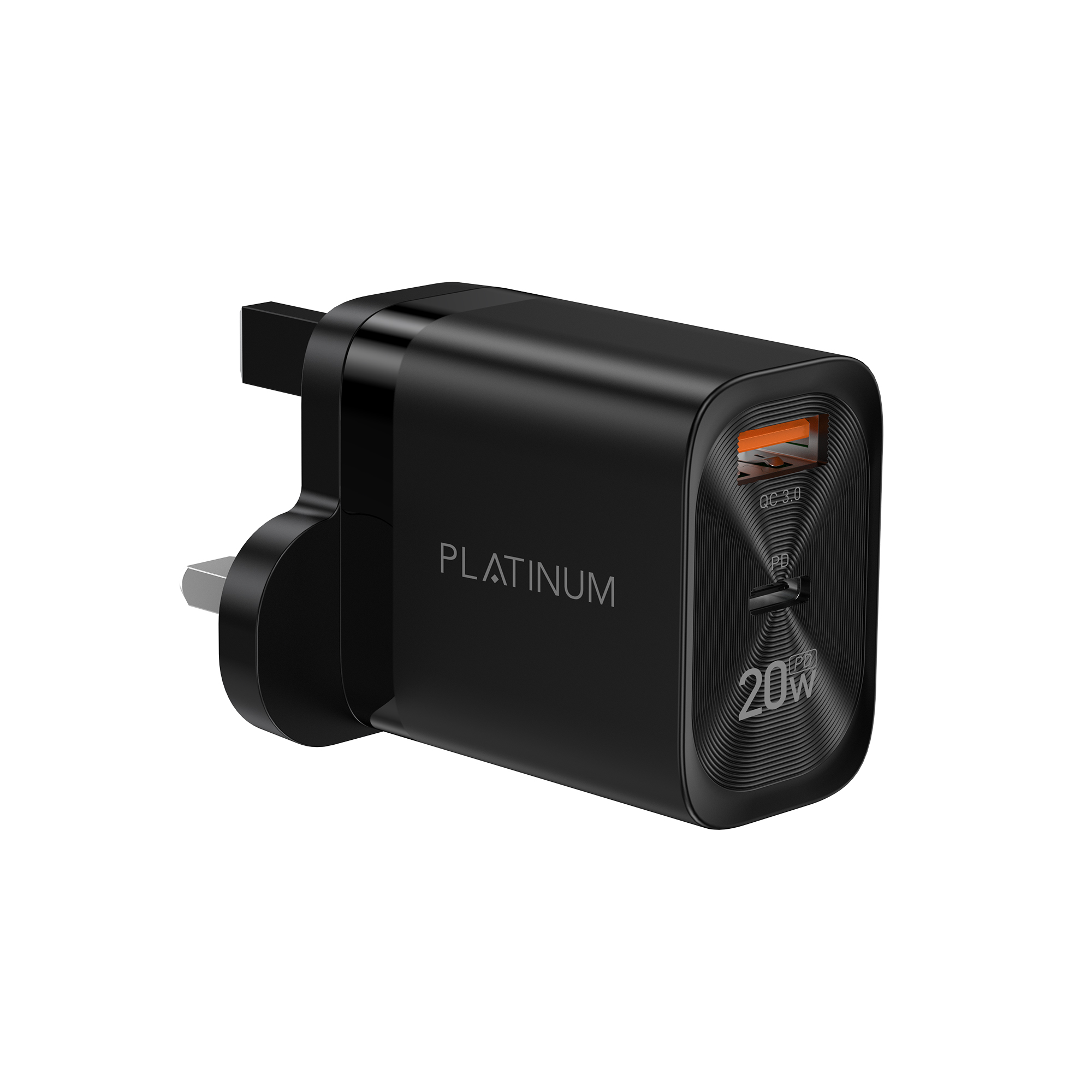 Platinum GLORY Series Wall Charger PD 20W + QC Black - P-CHRGLPD20BK