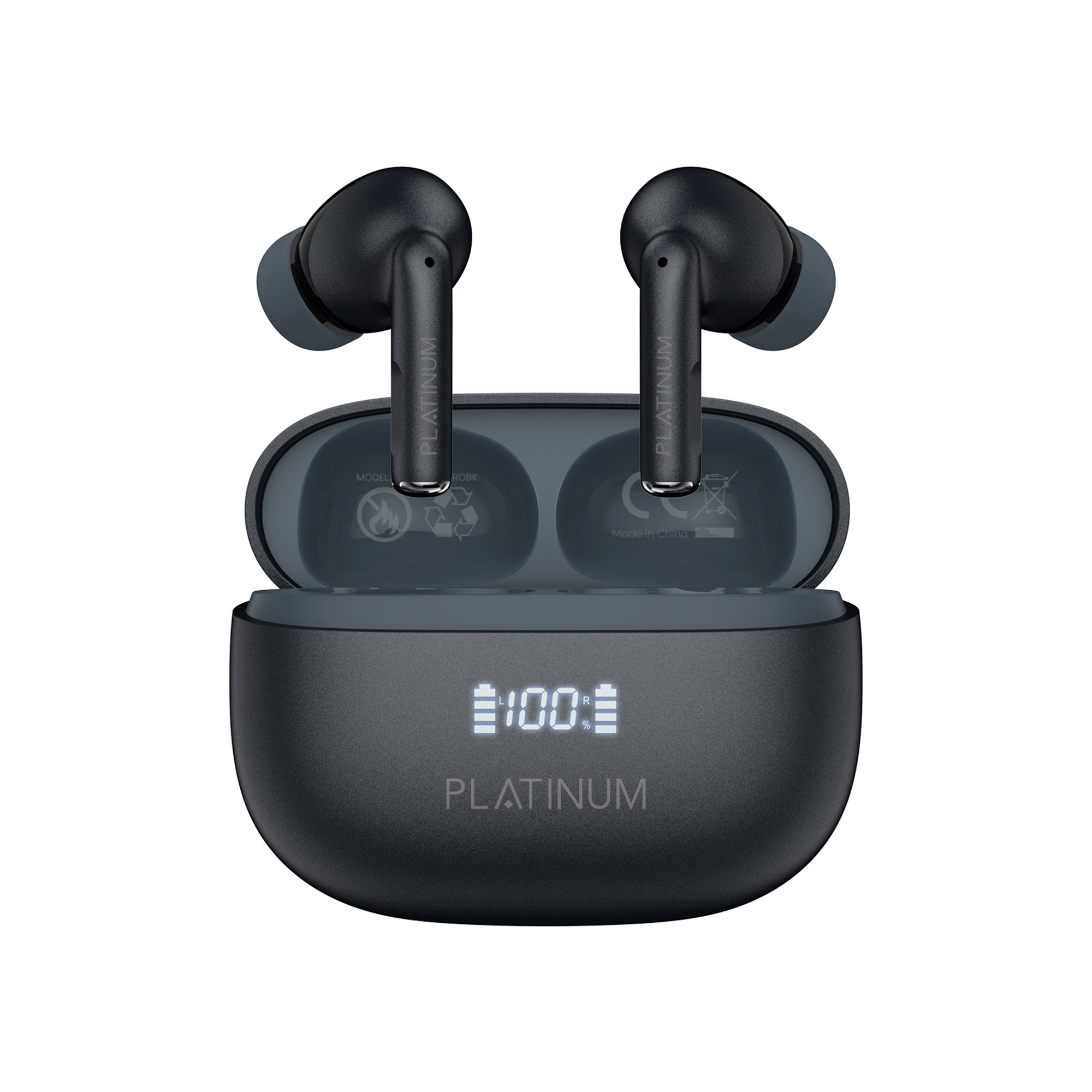 Platinum ZING PRO ANC + ENC TWS WirelessEarphones - White - P-TWSZINGPROBK